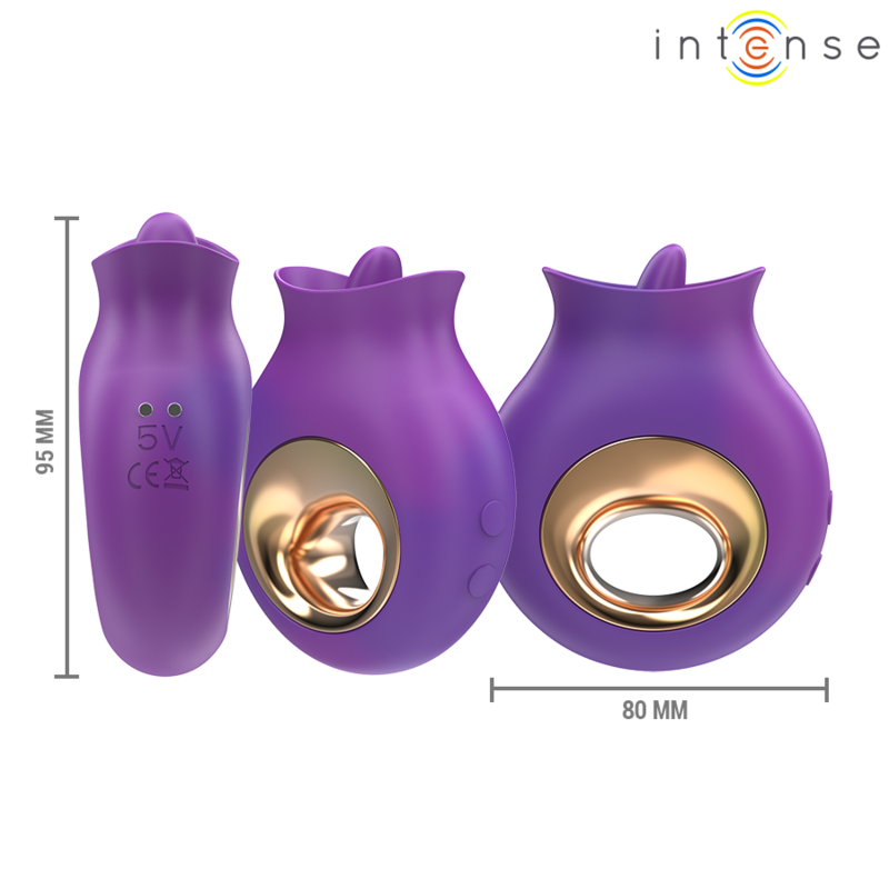 INTENSE - TULI CLITORIS STIMULATOR 9 VIBRATIONS & 9 OSCILLATIONS PURPLE - Amore24