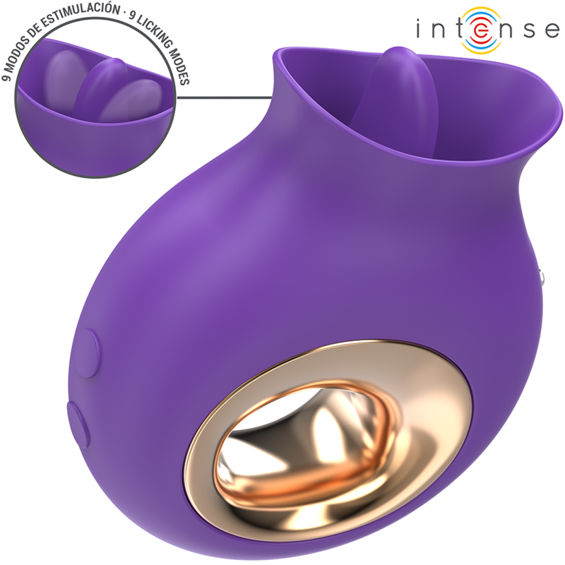 INTENSE - TULI CLITORIS STIMULATOR 9 VIBRATIONS & 9 OSCILLATIONS PURPLE - Amore24