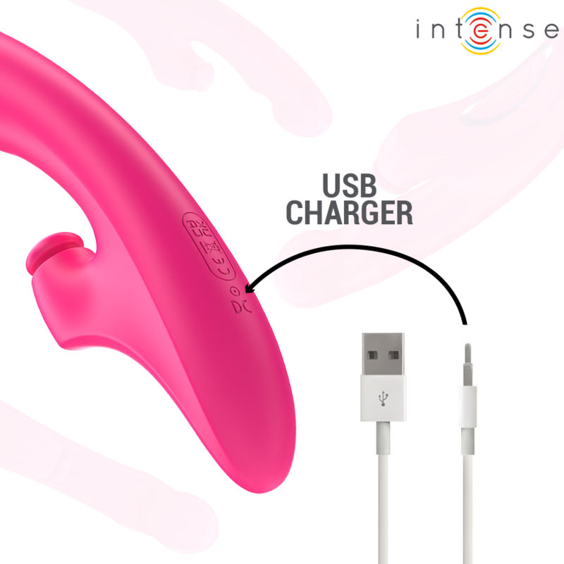 INTENSE - EMI VIBRATOR 13.5 CM MULTIFUNCTION 3 IN 1 10 VIBRATIONS PINK - Amore24