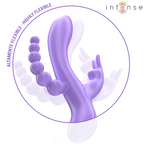 INTENSE - MIKO TRIPLE VIBRATOR RABBIT & STIMULATOR & ANAL 7 VIBRATIONS PURPLE - Amore24