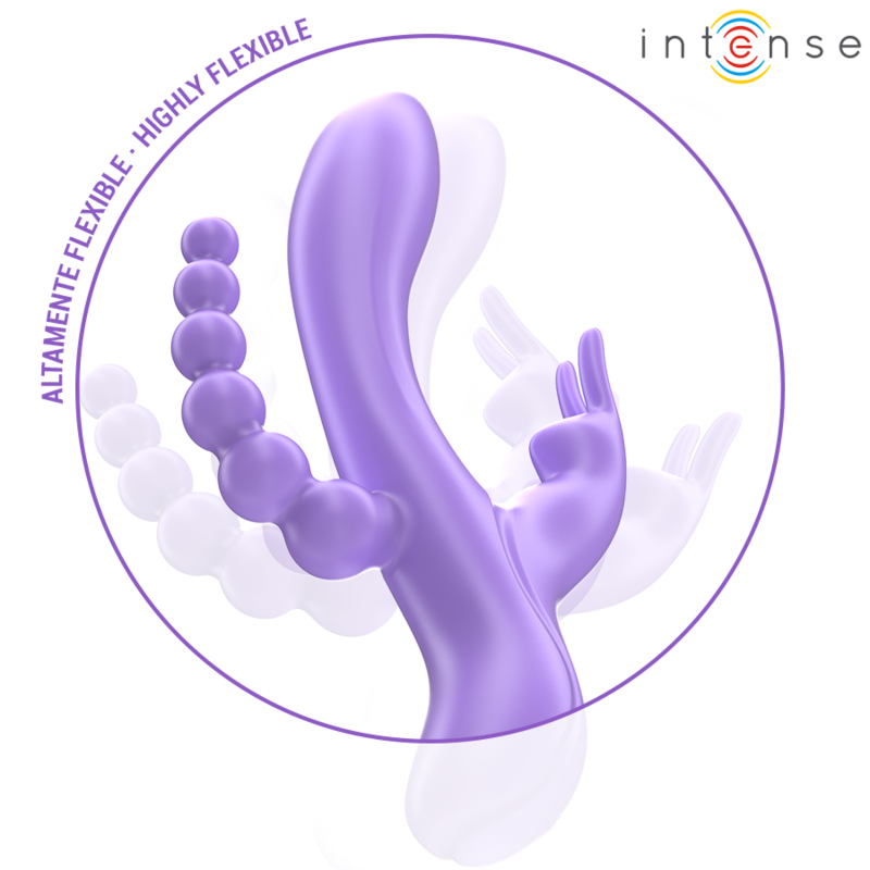 INTENSE - MIKO TRIPLE VIBRATOR RABBIT & STIMULATOR & ANAL 7 VIBRATIONS PURPLE - Amore24