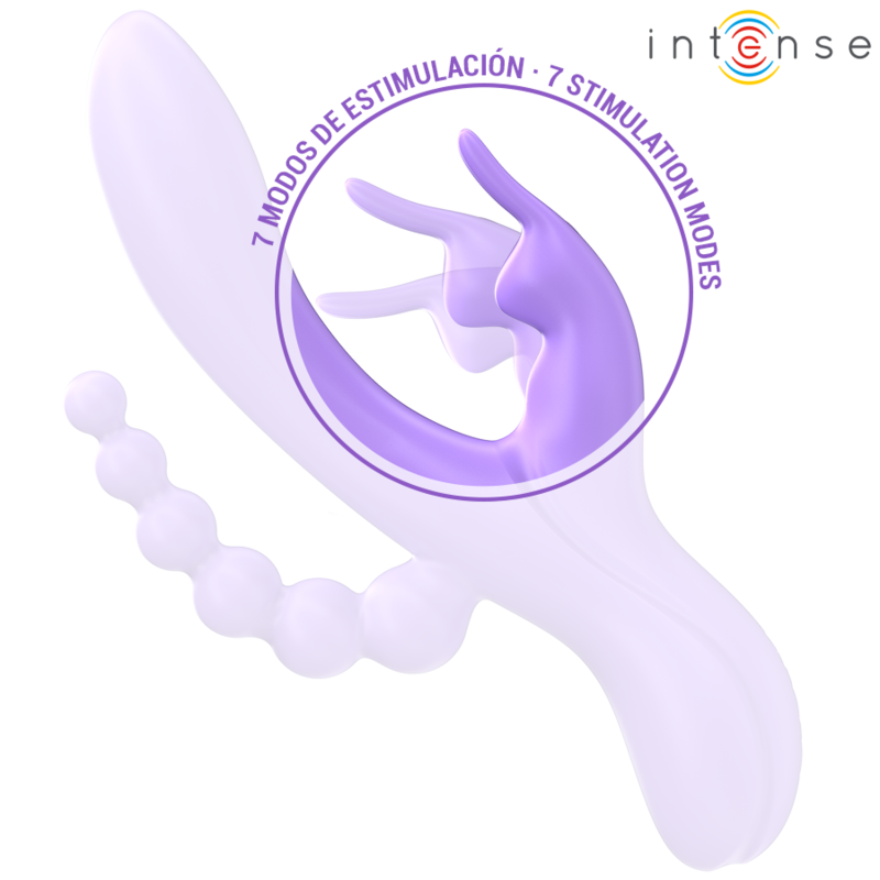 INTENSE - MIKO TRIPLE VIBRATOR RABBIT & STIMULATOR & ANAL 7 VIBRATIONS PURPLE - Amore24
