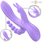 INTENSE - MIKO TRIPLE VIBRATOR RABBIT & STIMULATOR & ANAL 7 VIBRATIONS PURPLE - Amore24