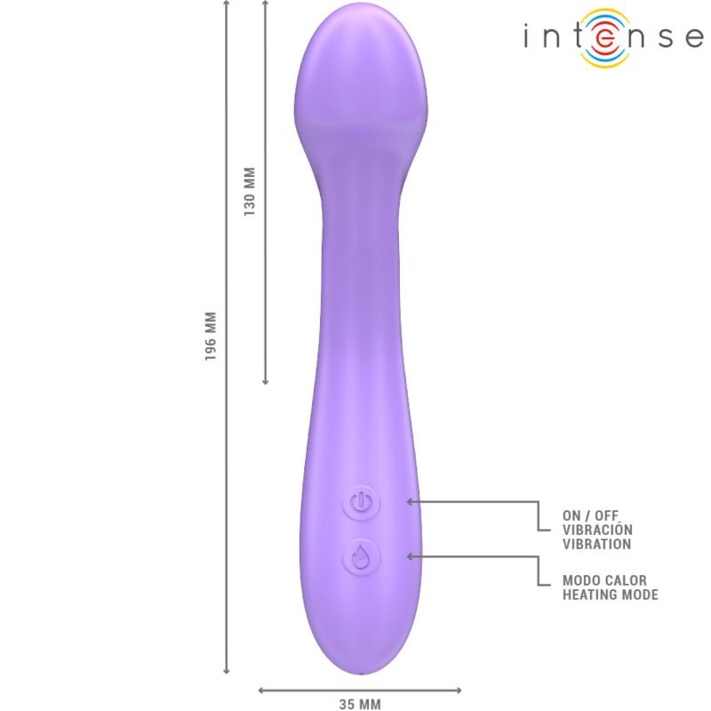INTENSE - BECKY VIBRATOR 19 CM HEATABLE 7 VIBRATIONS PURPLE - Amore24