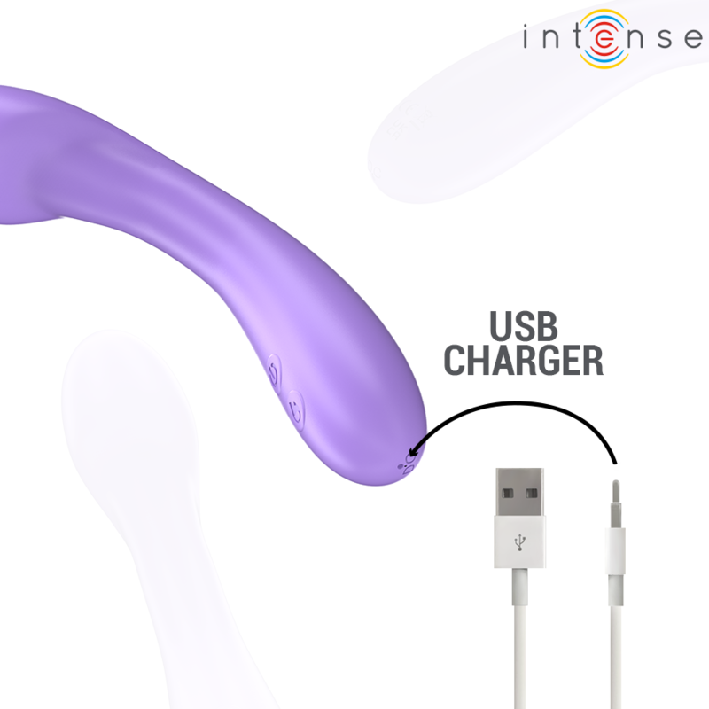 INTENSE - BECKY VIBRATOR 19 CM HEATABLE 7 VIBRATIONS PURPLE - Amore24