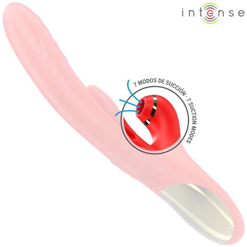 INTENSE - KAROL MULTIFUNCTION VIBRATOR THRUST & STIMULATION & SUCTION RED - Amore24