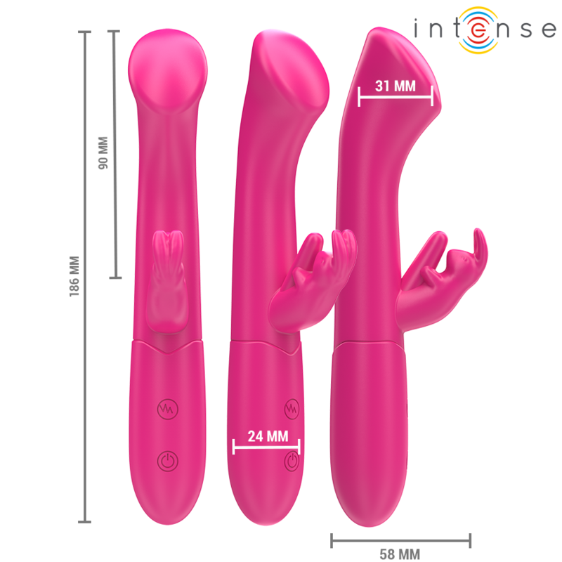 INTENSE - JULIETA RABBIT VIBRATOR 18.6 CM 10 VIBRATIONS PINK - Amore24