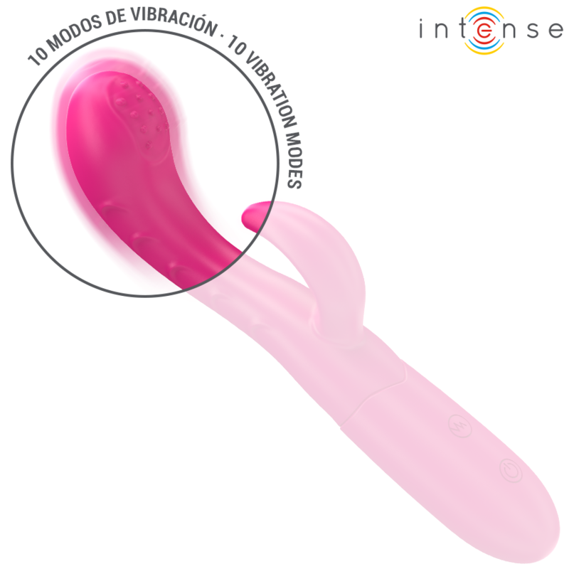 INTENSE - AMARA VIBRATOR WITH STIMULATING TONGUE 10 VIBRATIONS PINK - Amore24