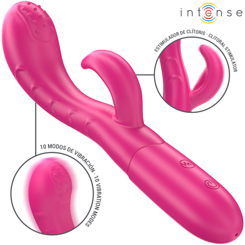 INTENSE - AMARA VIBRATOR WITH STIMULATING TONGUE 10 VIBRATIONS PINK - Amore24