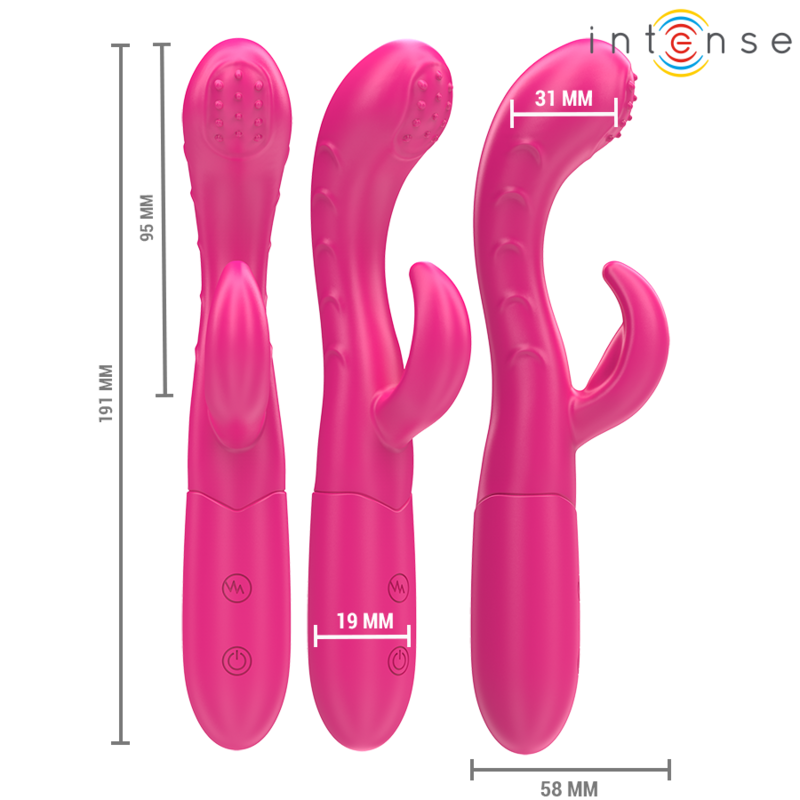INTENSE - AMARA VIBRATOR WITH STIMULATING TONGUE 10 VIBRATIONS PINK - Amore24