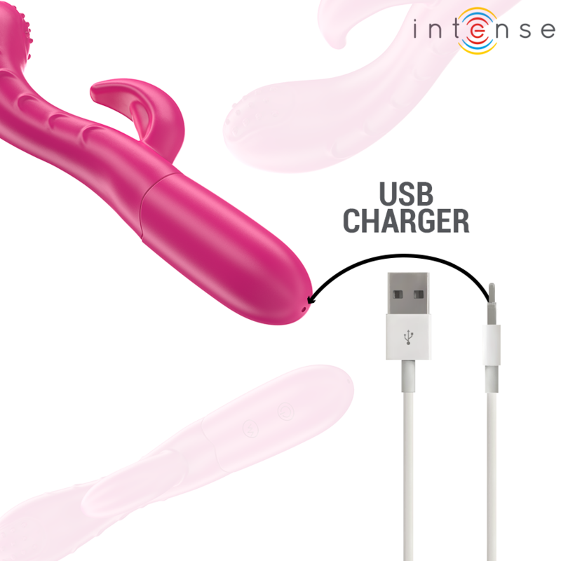 INTENSE - AMARA VIBRATOR WITH STIMULATING TONGUE 10 VIBRATIONS PINK - Amore24