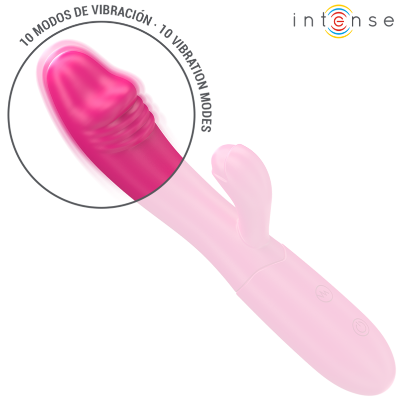 INTENSE - IVY FLEXIBLE VIBRATOR 10 VIBRATIONS WITH STIMULATING TONGUE PINK - Amore24