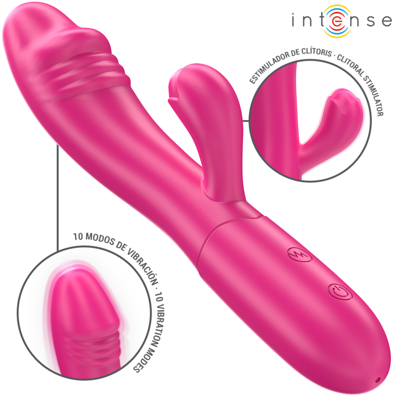 INTENSE - IVY FLEXIBLE VIBRATOR 10 VIBRATIONS WITH STIMULATING TONGUE PINK - Amore24
