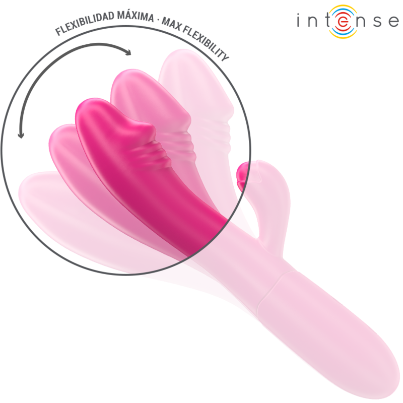 INTENSE - IVY FLEXIBLE VIBRATOR 10 VIBRATIONS WITH STIMULATING TONGUE PINK - Amore24