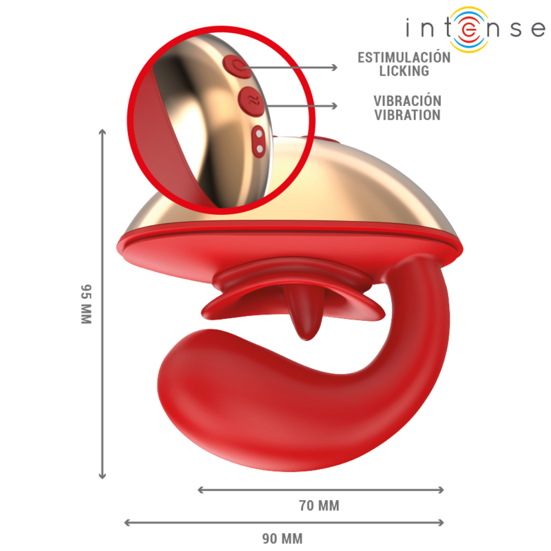 INTENSE - MARIAH VIBRATOR & STIMULATOR IN U SHAPE 10 VIBRATIONS RED - Amore24
