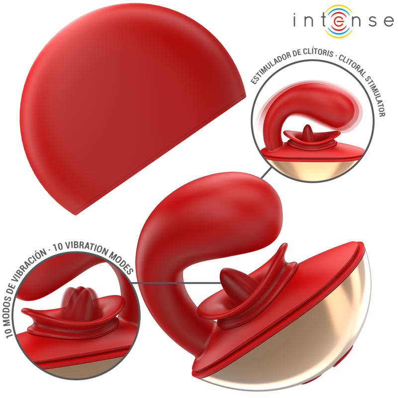 INTENSE - MARIAH VIBRATOR & STIMULATOR IN U SHAPE 10 VIBRATIONS RED - Amore24