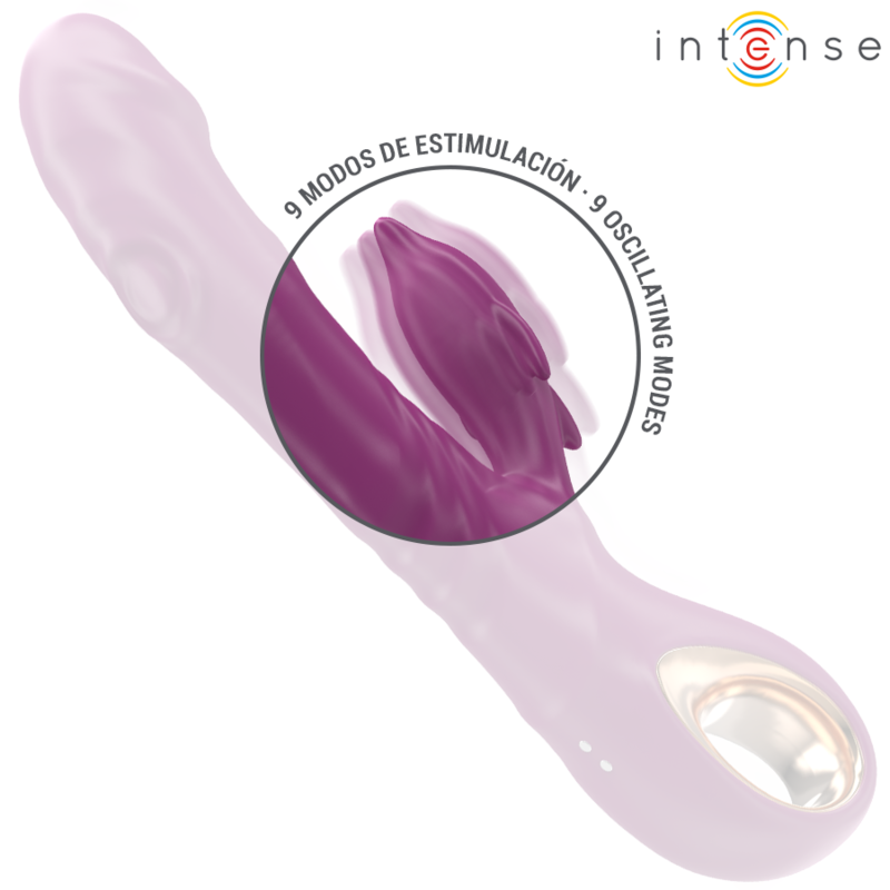 INTENSE - HALLE MULTIFUNCTION VIBRATOR WITH DOLPHIN STIMULATING TONGUE PURPLE - Amore24