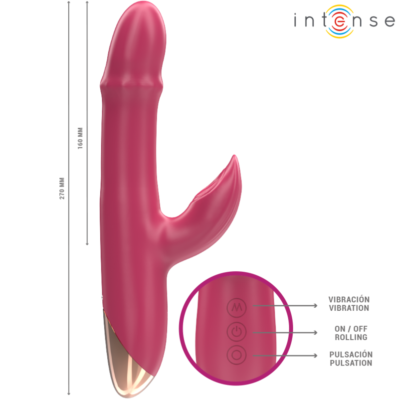 INTENSE - CHLOE MULTIFUNCTION VIBRATOR 3 IN 1 RED - Amore24