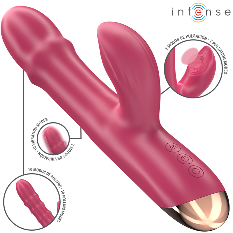 INTENSE - CHLOE MULTIFUNCTION VIBRATOR 3 IN 1 RED - Amore24