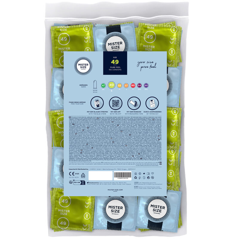 MISTER SIZE - CONDOM SIZE S 49 MM (100 UNITS) - Amore24