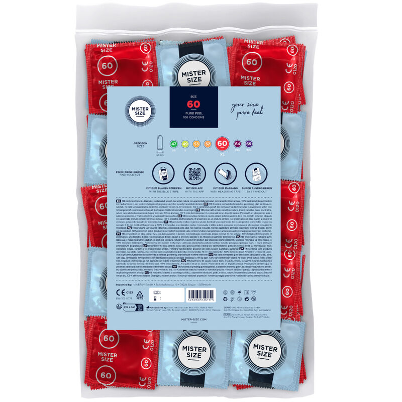 MISTER SIZE - CONDOM SIZE XL 60 MM (100 UNITS) - Amore24