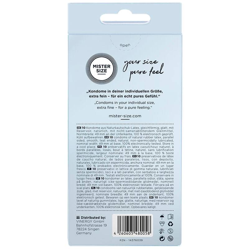 MISTER SIZE - CONDOM SIZE S 49 MM (10 UNITS) - Amore24