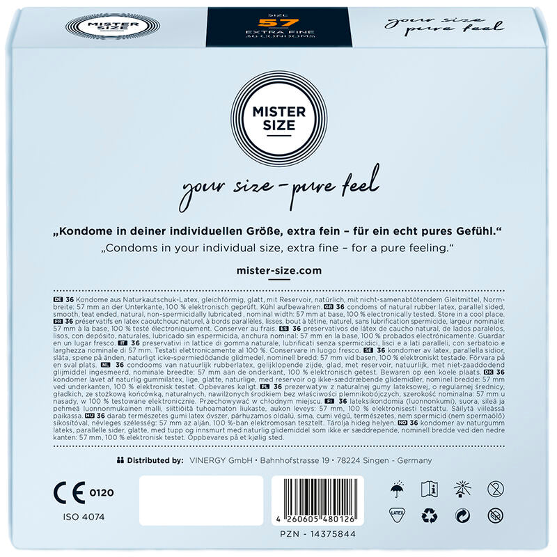 MISTER SIZE - CONDOM SIZE L 57 MM (36 UNITS) - Amore24