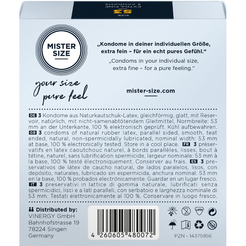 MISTER SIZE - CONDOM SIZE M 53 MM (3 UNITS) - Amore24