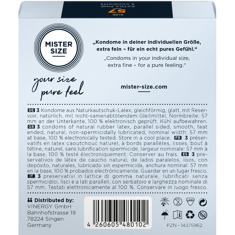 MISTER SIZE - CONDOM SIZE L 57 MM (3 UNITS) - Amore24