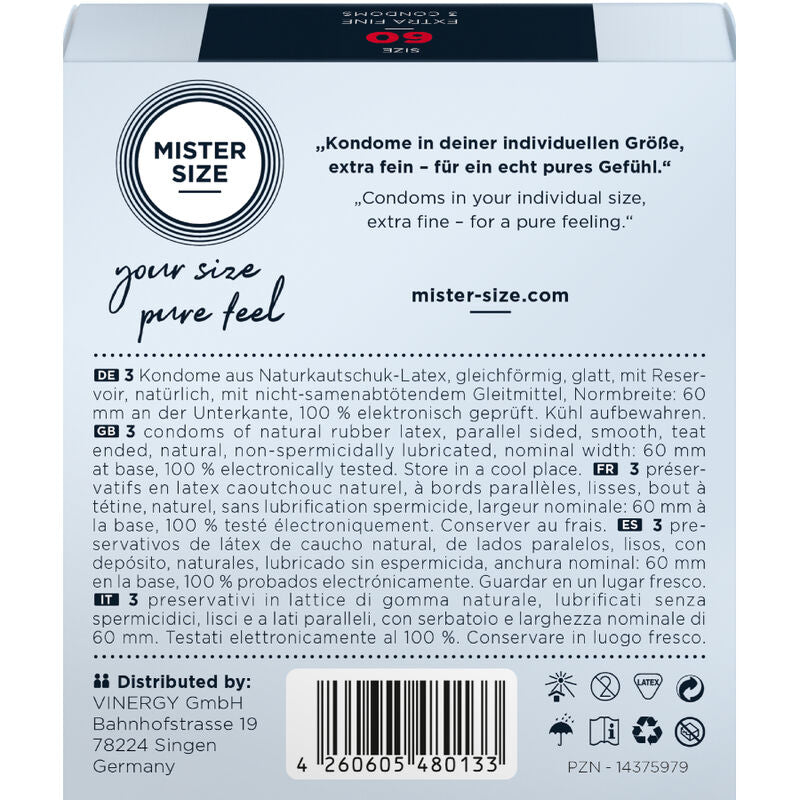 MISTER SIZE - CONDOM SIZE XL 60 MM (3 UNITS) - Amore24