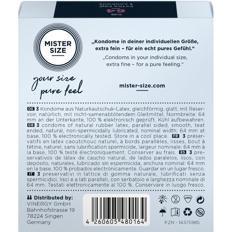MISTER SIZE - CONDOMS SIZE XXL 64 MM (3 UNITS) - Amore24