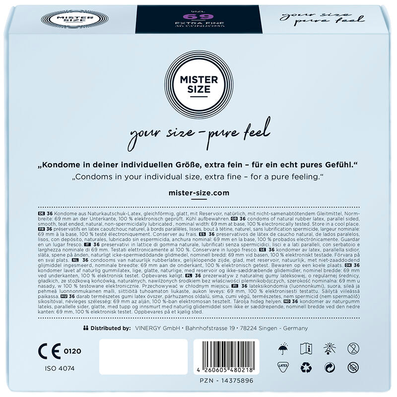 MISTER SIZE - CONDOMS SIZE XXXL 69 MM (36 UNITS) - Amore24