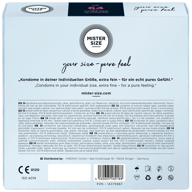 MISTER SIZE - CONDOMS SIZE XXL 64 MM (36 UNITS) - Amore24