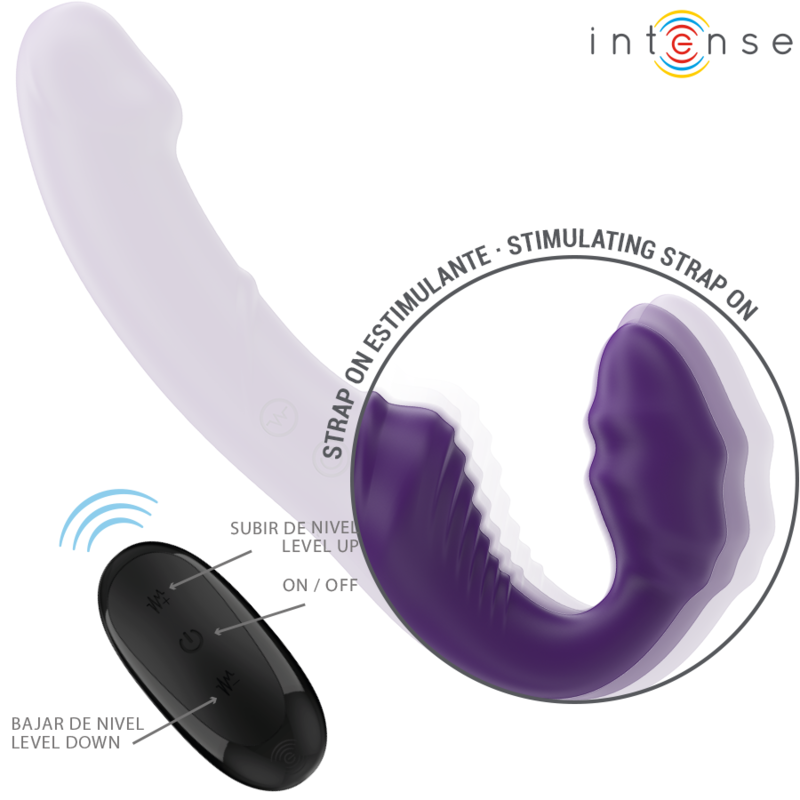 INTENSE - JILL DOUBLE VIBRATOR 20 CM PURPLE REMOTE CONTROL - Amore24