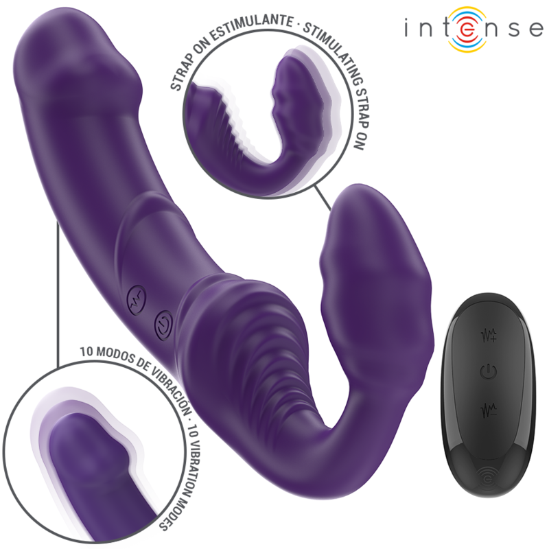 INTENSE - JILL DOUBLE VIBRATOR 20 CM PURPLE REMOTE CONTROL - Amore24