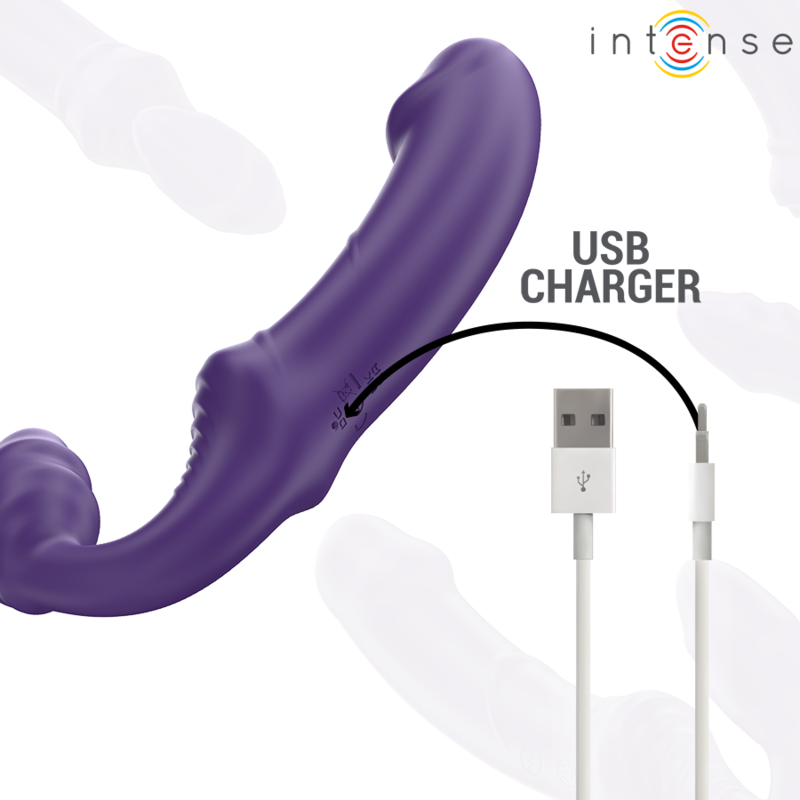INTENSE - JILL DOUBLE VIBRATOR 20 CM PURPLE REMOTE CONTROL - Amore24