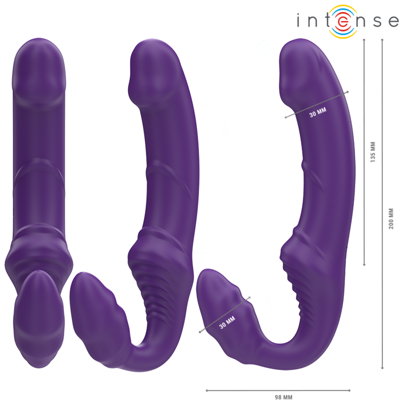 INTENSE - JILL DOUBLE VIBRATOR 20 CM PURPLE REMOTE CONTROL - Amore24