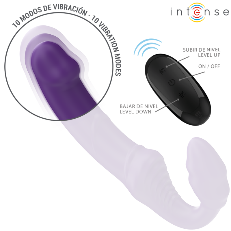 INTENSE - JILL DOUBLE VIBRATOR 20 CM PURPLE REMOTE CONTROL - Amore24