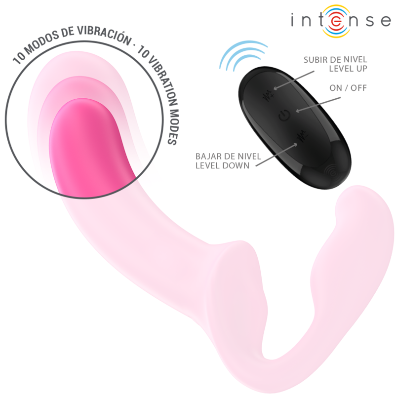 INTENSE - AMY DOUBLE VIBRATOR 20 CM PINK REMOTE CONTROL - Amore24