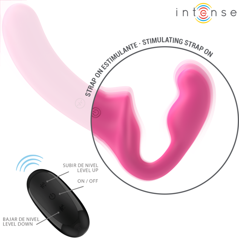 INTENSE - AMY DOUBLE VIBRATOR 20 CM PINK REMOTE CONTROL - Amore24