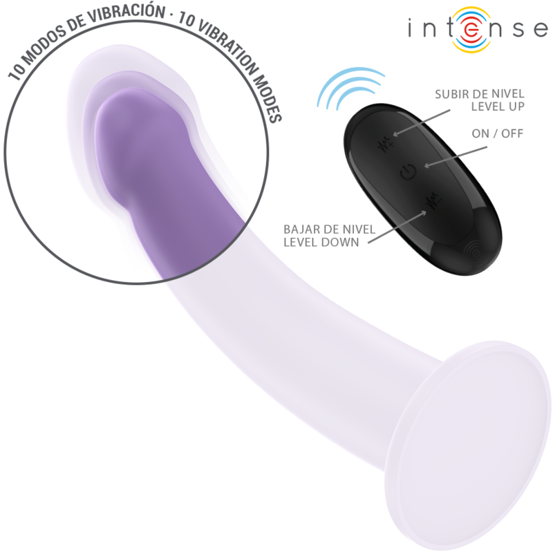 INTENSE - EDDIE VIBRATOR 17.5 CM 10 VIBRATIONS PURPLE REMOTE CONTROL - Amore24