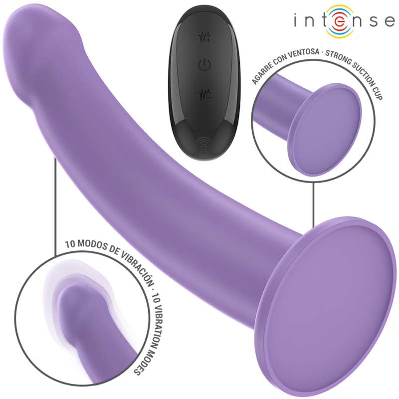 INTENSE - EDDIE VIBRATOR 17.5 CM 10 VIBRATIONS PURPLE REMOTE CONTROL - Amore24