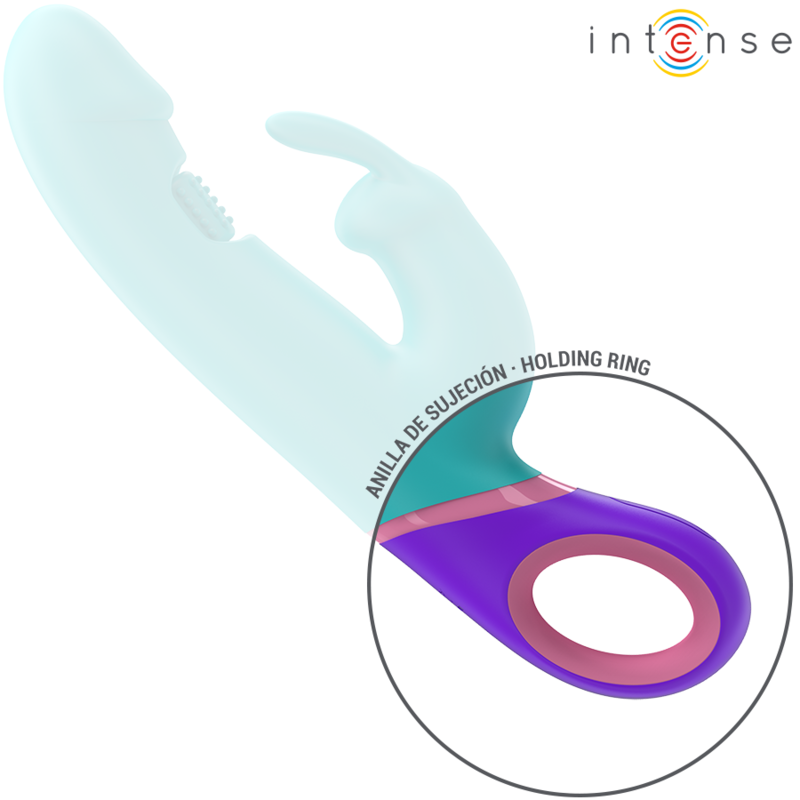 INTENSE - MONICA RABBIT VIBRATOR WITH ROTATING G-SPOT STIMULATOR BLUE - Amore24