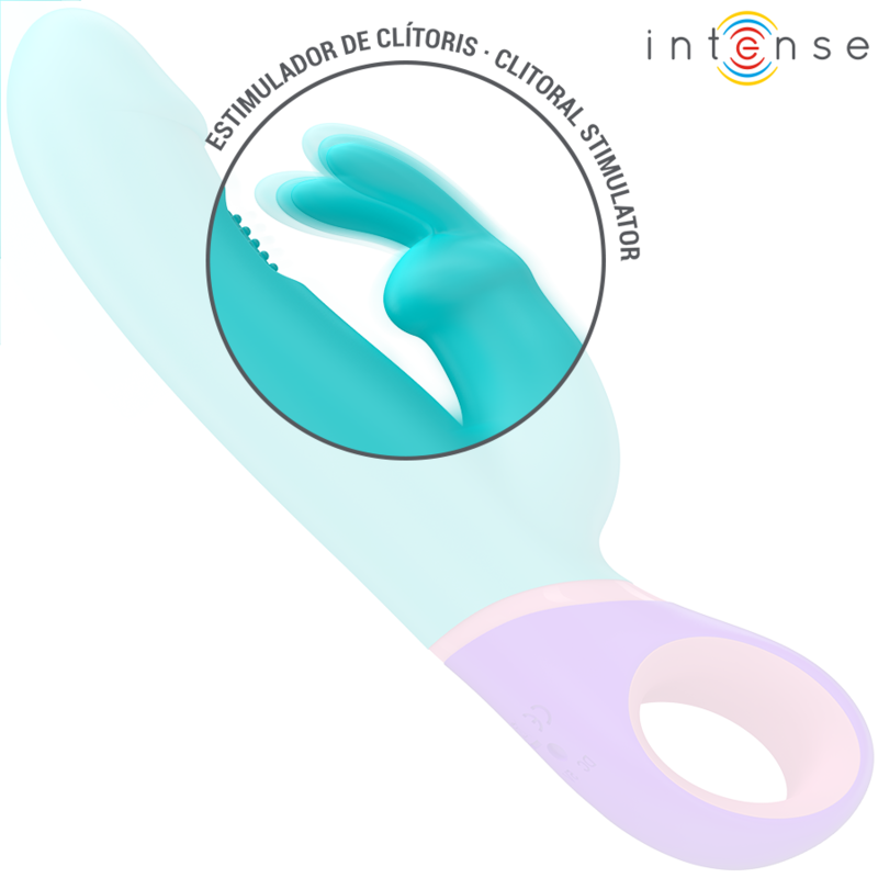 INTENSE - MONICA RABBIT VIBRATOR WITH ROTATING G-SPOT STIMULATOR BLUE - Amore24