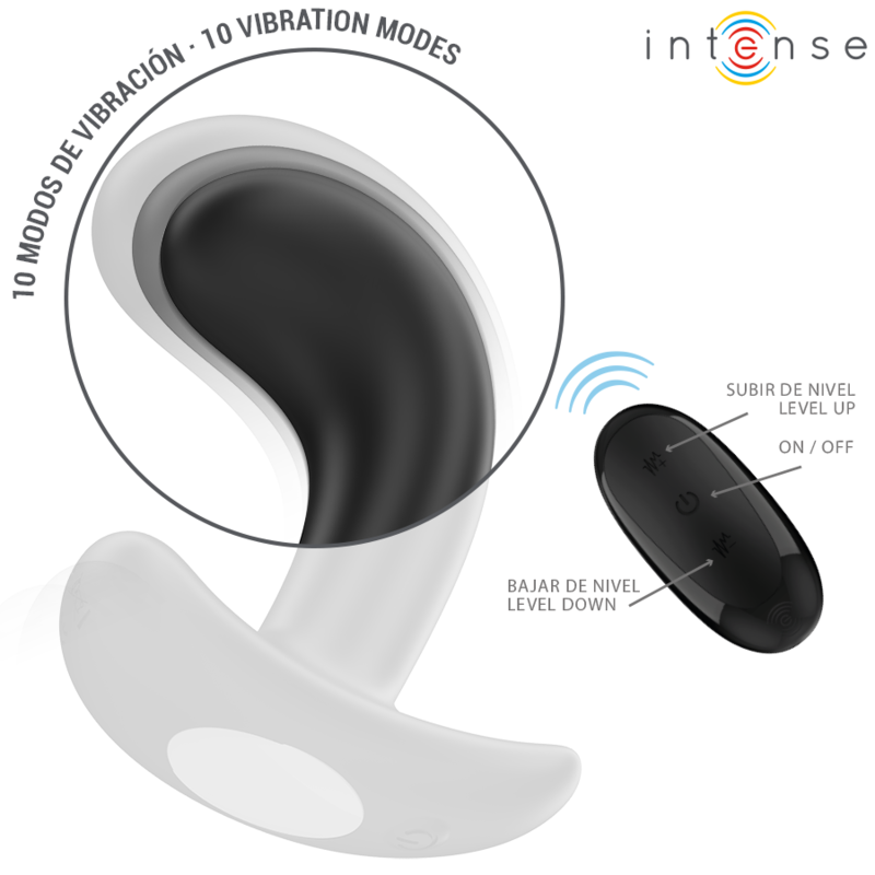 INTENSE - CHANDLER ANAL PLUG 10 VIBRATIONS BLACK REMOTE CONTROL - Amore24