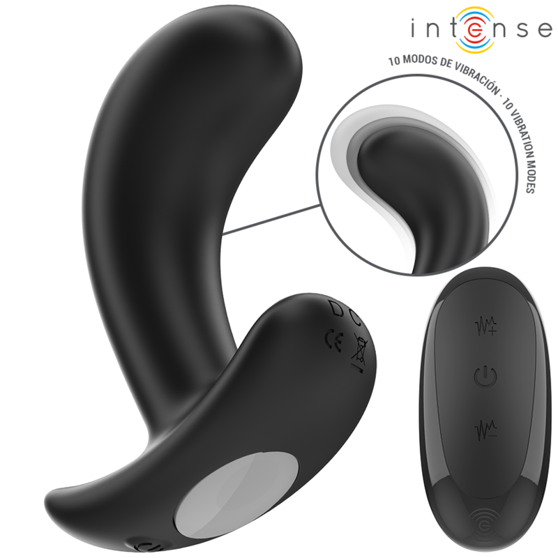 INTENSE - CHANDLER ANAL PLUG 10 VIBRATIONS BLACK REMOTE CONTROL - Amore24