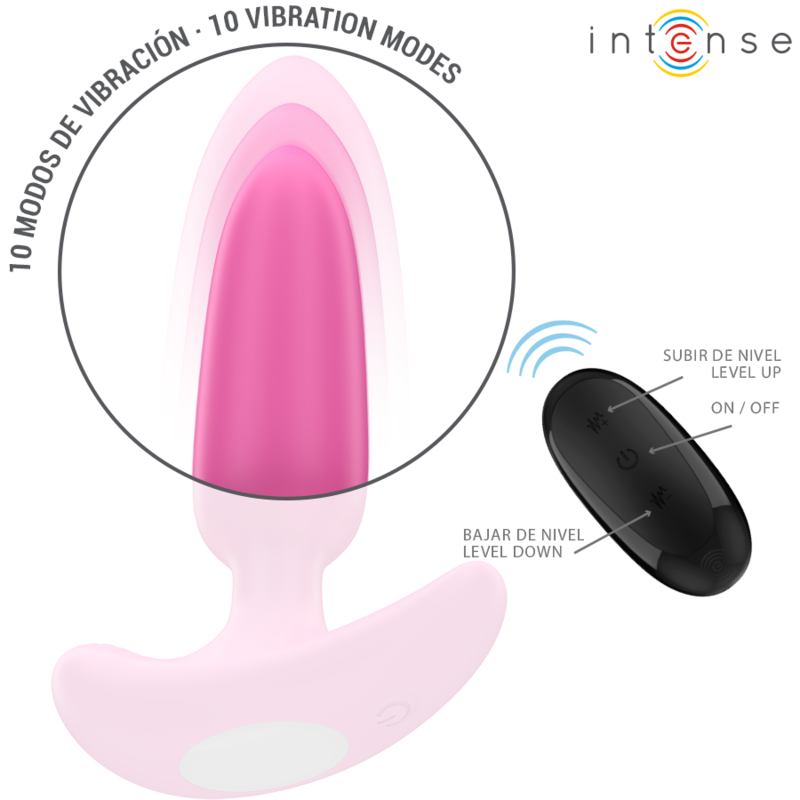 INTENSE - ROSS ANAL PLUG 10 VIBRATIONS PINK REMOTE CONTROL - Amore24