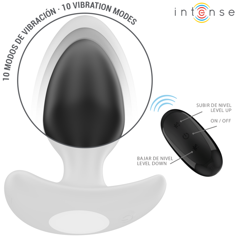 INTENSE - JOEY ANAL PLUG 10 VIBRATIONS BLACK REMOTE CONTROL - Amore24