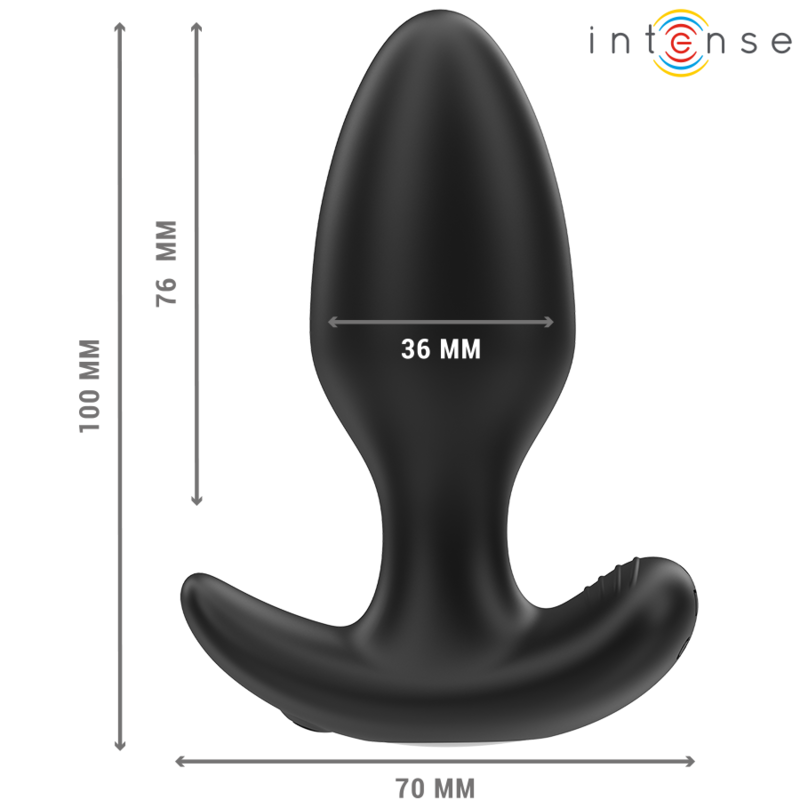 INTENSE - JOEY ANAL PLUG 10 VIBRATIONS BLACK REMOTE CONTROL - Amore24