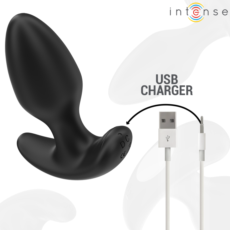 INTENSE - JOEY ANAL PLUG 10 VIBRATIONS BLACK REMOTE CONTROL - Amore24